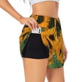 thumbnail image 3 of Lsque Sunflowers 7 Printed Women's Running Shorts with Liner Pockets,Elastic Quick Dry Workout Athletic Gym Yoga Shorts,Womens High Waist Shorts-Medium, 3 of 9