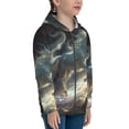 thumbnail image 5 of Pofeuu Space White Horse Print Teenage Zipper Hoodie Sweatshirts Hooded Casual Jackets With Pocket For Boys Girls-Medium, 5 of 6