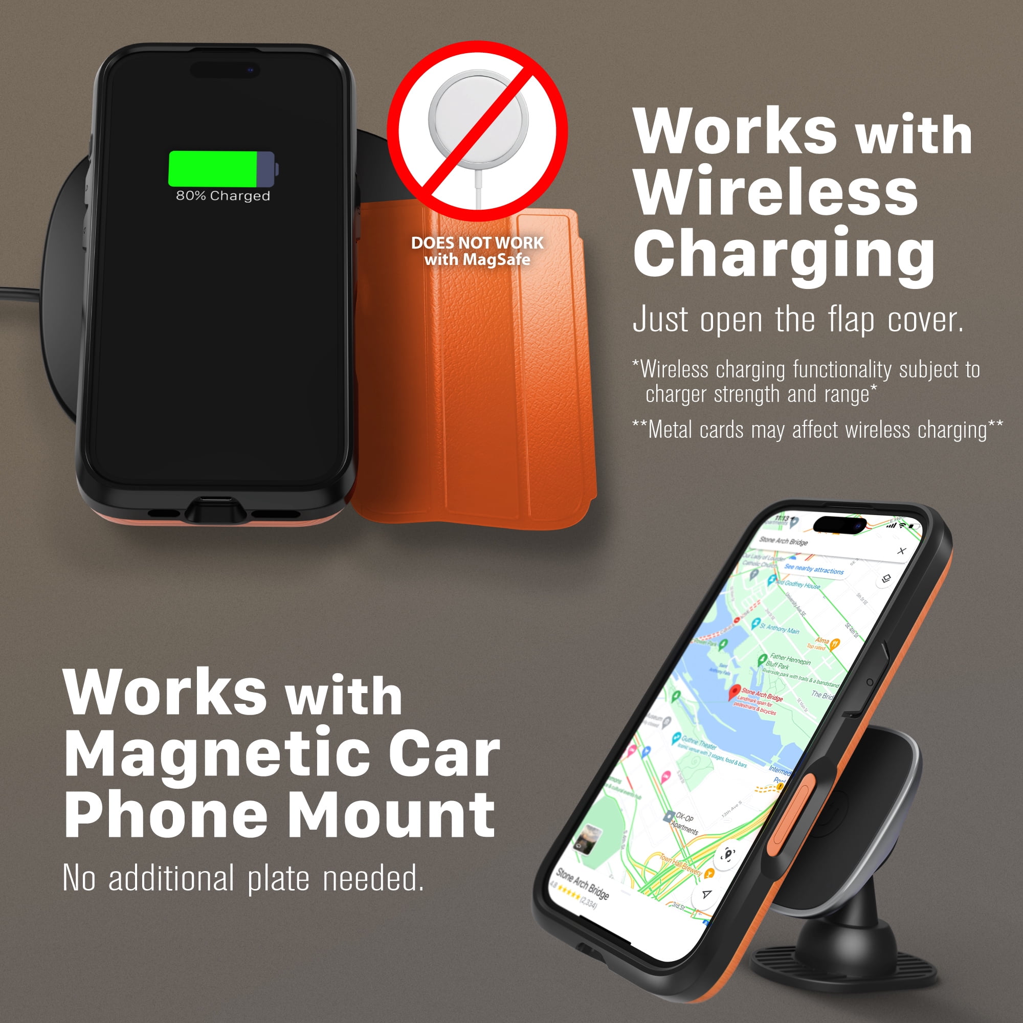 Vena vCommute For Apple iPhone 17 Pro Case Hidden Wallet,  Flip Leather Cover Slot Card Holder with kickstand, [Military Grade Drop Protection], Black