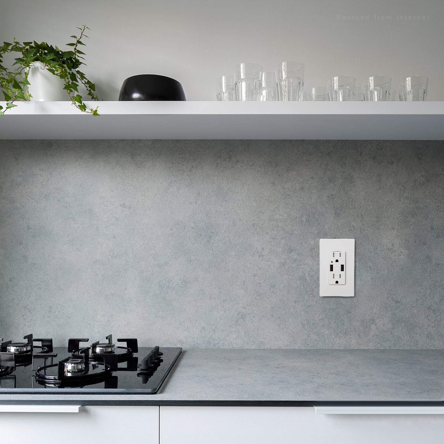 1 Pack 2 USB and 2 AC Outlets Charging Wall Outlets + 1 Pack 4 USB Charging Wall Outlets, Wall Plate Included, UL Listed, White