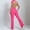 Pink, variant on SKQIT Flare Workout Jumpsuits for Women One Piece Short Sleeves Scrunch Butt Lifting Gym Bodysuit Sexy Backless Yoga Outfits