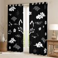 thumbnail image 2 of Manfei Minimalist Kitsune Black Out Curtains for Girls Women, Cherry Cloud Curtains Pack of 2 (42x63 Each), Black White, 2 of 6