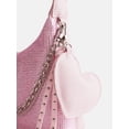 thumbnail image 3 of Madden NYC Women's Rhinestone Shoulder Bag with Heart Charm, Pink, 3 of 5