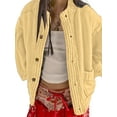 thumbnail image 3 of Womens Oversized Cardigan Long Sleeve Button Down Chunky Knit Loose Fall Sweater Coats Yellow XL, 3 of 7