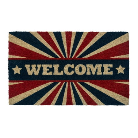 - Entryways Patriotic Welcome Non Slip Coir Doormat