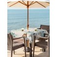thumbnail image 2 of Outdoor Tablecloth with Umbrella Hole and Zipper, Teal Grey Pumpkin Fall Square Table Cloth 60x60 Inch Waterproof Tablecloth, Thanksgiving Eucalyptus Leaves Picnic Table Cover for Patio Camping, 2 of 7