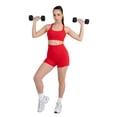 thumbnail image 3 of YITTY Active Women's UltraLuxe Strappy Medium Impact Bra, Athleisure, 4-Way-Stretch, Heated Red, XS, 3 of 6