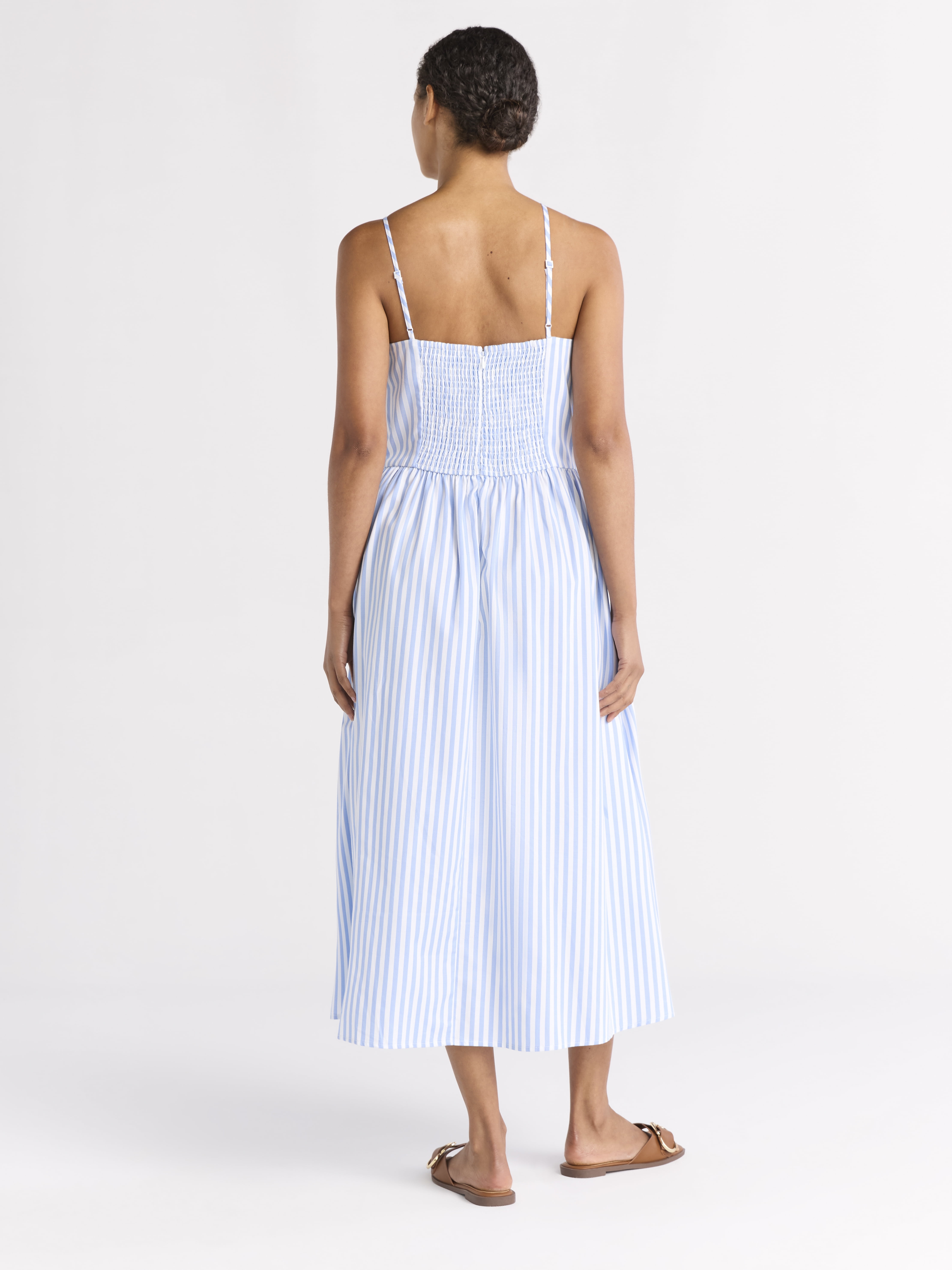 Free Assembly Women's Sleeveless Square Neck Midi Dress, Sizes XS-XXL