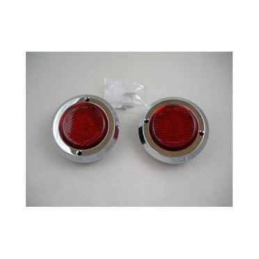 Red 6-LED Stop/Turn/Tail Light – Chrome Metal Base, Classic Hot Rod Style By C2W