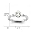 thumbnail image 2 of 925 Sterling Silver Bezel Polished Stackable Oval White Topaz Ring Size 5 Stackable Ring for Women, 2 of 2