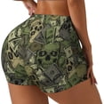 thumbnail image 2 of Fotbe Green Skulls Seamless Shorts, Womens Workout Shorts High Waist Stretch Booty Short for Gym/Yoga/Running/Biking-XX-Large, 2 of 9
