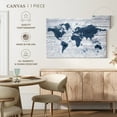 thumbnail image 5 of Elephant Stock Wooden World Map Ii Wall Art - Horizontal Canvas Wall Art - Living Room Wall Decor - Map Canvas - Blue And White Decor - 36" x 24", 5 of 8