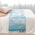 thumbnail image 2 of Ocean Beach Bed Runner for Twin Size Bed, Summer Beach Chairs Blue Sky Sea Cloud Soft Bedding Scarf Bedding Protector Slipcover Sofa Throw for Bedroom Hotel Guesthouse, 2 of 8