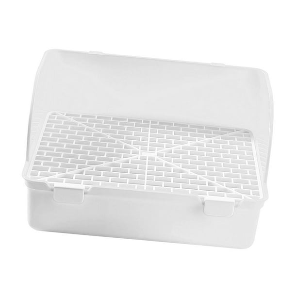 Caja de pequeña para ratas, bandeja para orinal, bandeja para inodoro para mascotas, de para entrenamiento de orinal para conejos, jaula Blanco