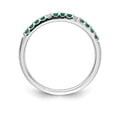 thumbnail image 2 of Auriga Fine Jewelry 14K White Gold Diamond and Emerald Band for Women Size- 7, 2 of 6