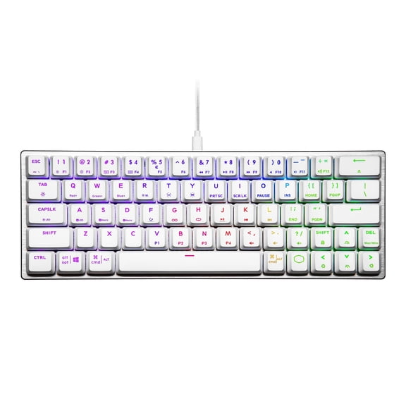 Cooler Master SK620 Wired Mechanical Low Profile Gaming Keyboard with Red Switches (Silver White)