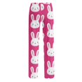 thumbnail image 6 of Easter Pajamas Women Drawstring Wide Leg Casual Pjs Funny Bunny Print Comfy Stretch Waist Pants (Hot Pink,L), 6 of 7