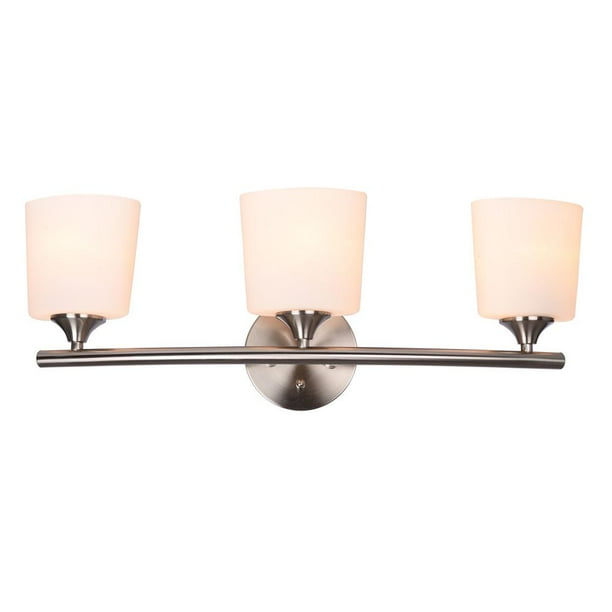Hampton Bay Greylock 3 Light Brushed Nickel Vanity With Bowed Bar And Oval Glass Shades New Open Box Com Light Brushed Nickel Vanity, Hampton Bay Chandelier Replacement Glass