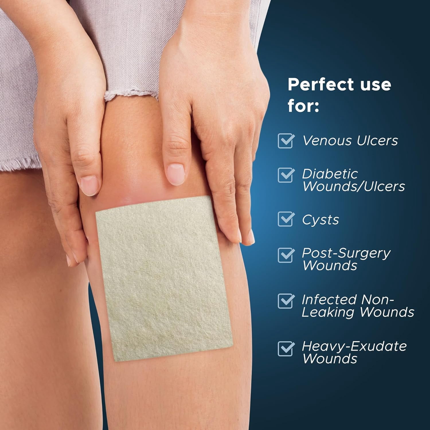 MED PRIDE Silver Calcium Alginate Non Stick Wound Pads, 4 X 5 Inch, 10 Count Sterile, Highly Absorbent