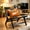 Blue+Yellow + PU Leather, variant on AUU Modern Boho Accent Chair, Mid Century Lounge Chair, Side Chair for Living Room Indoor