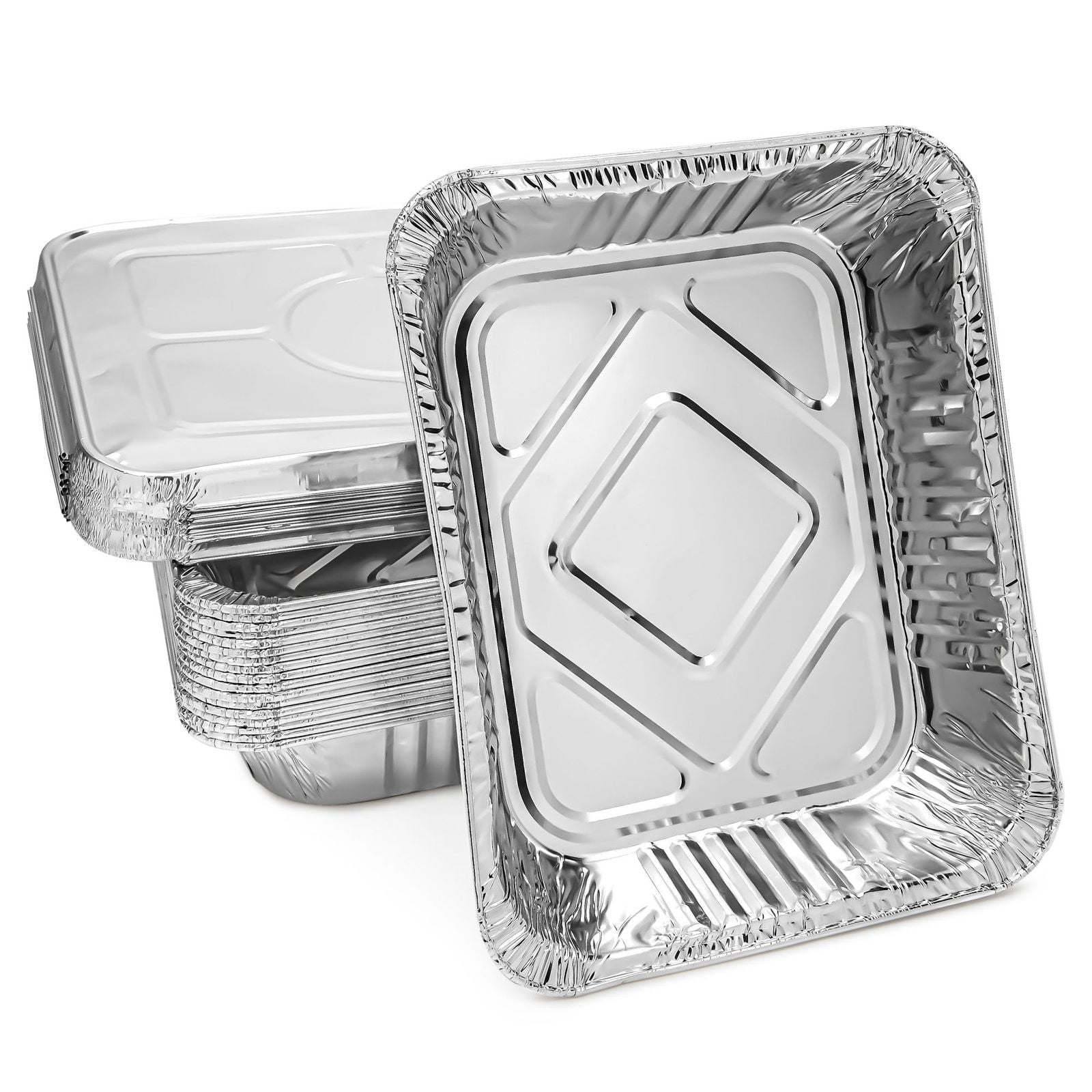 VeZee's Disposable 9X13 Aluminum Foil/Pan With Aluminum Lids Half Size Deep  Steam Table Bakeware - Cookware Perfect for Baking Cakes, Bread, Meatloaf