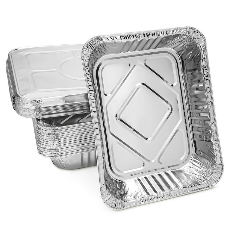 9 X 13 ” Aluminum Foil Pans (30 Pack), Durable Disposable Grill Drip  Grease Tra