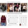 thumbnail image 4 of FreshPretty Mesh Long Sleeve Tops for Women Lace Sexy Sheer Tight See Through Crew Neck Spring Fall Party Club Outfits, 4 of 6
