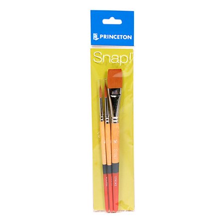 Princeton Snap! Paint Brushes - Size 16 Round Gold Taklon Brushes For Oil, Acrylic & Watercolor
