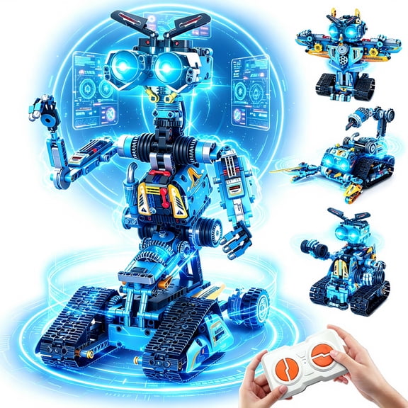 4-in-1 Robot Building Kit for Kids Ages 6–12  Compatible with lego , STEM Educational Robot Building Blocks with Remote Control,  Creative Gift for Kids Boys and Girls Age 6 7 8 9 10 11 12 