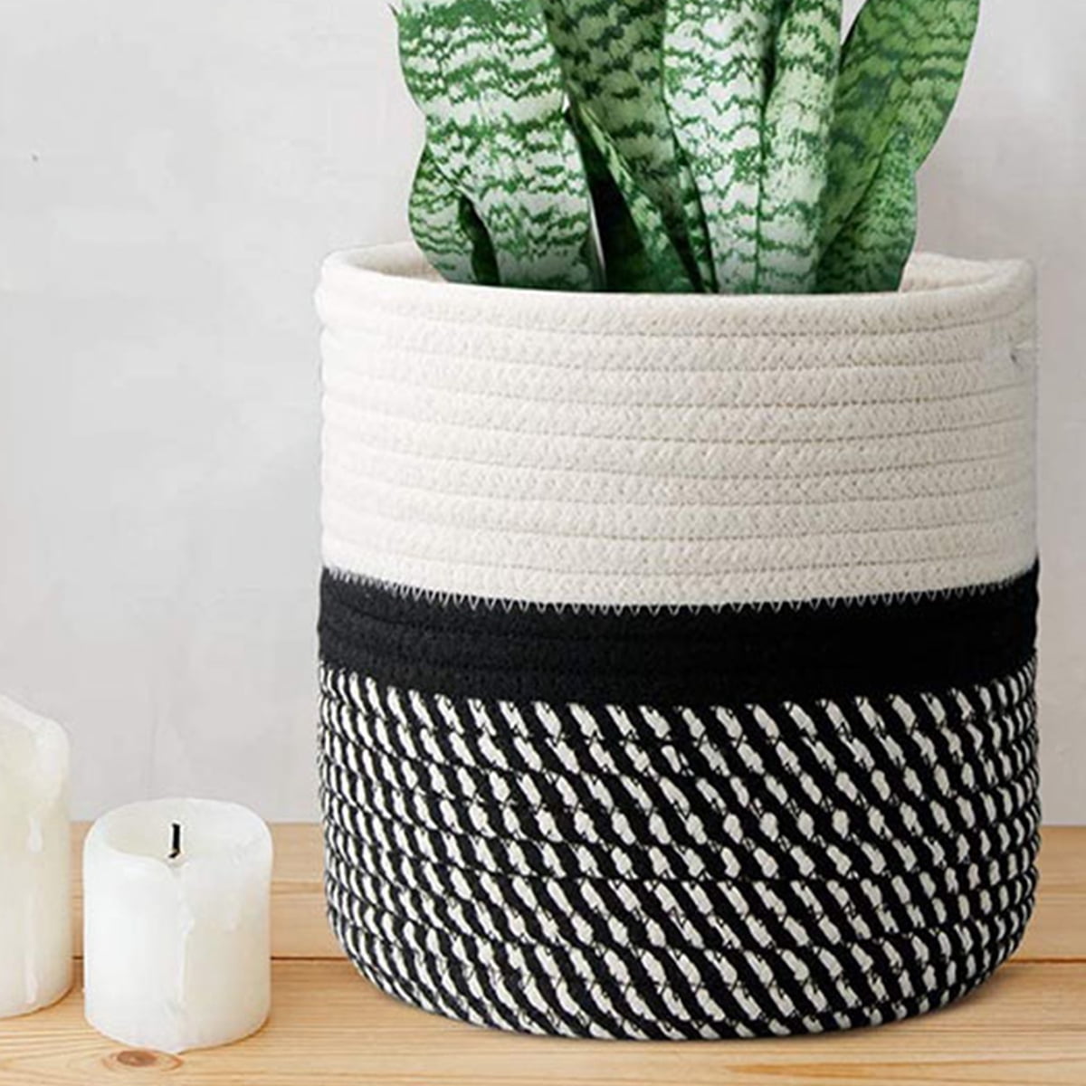 Cheers US Cotton Rope Plant Basket Modern Woven Basket for Flower Pot