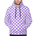 thumbnail image 4 of Hoodies for Men - lilac checkered Long Sleeve Comfrt Men'S Fashion Hoodies & Sweatshirts, Sweatshirts for Men Hoodies Pullover Clothing Clothes with Pouch, 4 of 7