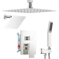 thumbnail image 4 of Brushed Gold Shower System   Ceiling Mount Shower Set Wall Mount Rainfall Showerhead with Handheld Functions -Pressure Spray  Dual Rain Shower Faucet Set with Valve Complete, 4 of 6