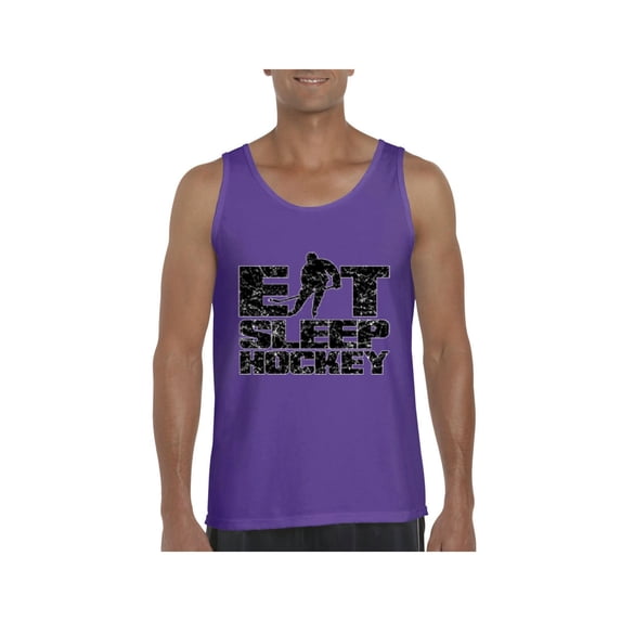 MmF - Men's Tank Top for Men, up to Men Size 3XL - Eat Sleep Hockey