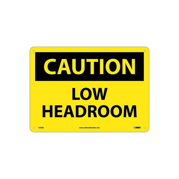 National Marker Low Headroom 10X14 .040 Aluminum Caution Sign C43AB