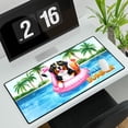 thumbnail image 3 of Hello Summer Bernese Mountain Dog at Swimming Pool Flamingo Swim Ring Desk Mat Full Keyboard Mouse Pad Berner Lover Gifts Large Mousepad - 12009, 3 of 5