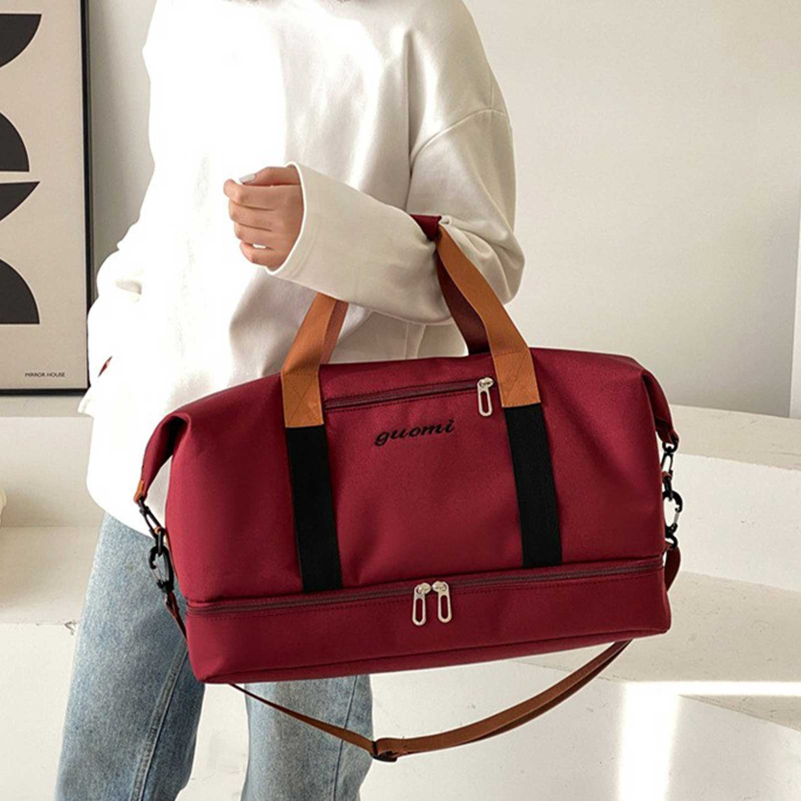 Gym Bag with Shoe Compartment Travel Duffel Bag with Shoes