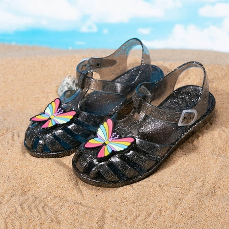 AUNVITO Kids Shoes Fashion Girls  Sandals Roman Shoes Soft Soled Jelly Princess Shoes Breathable Hollow Roman Beach Shoes Sandals