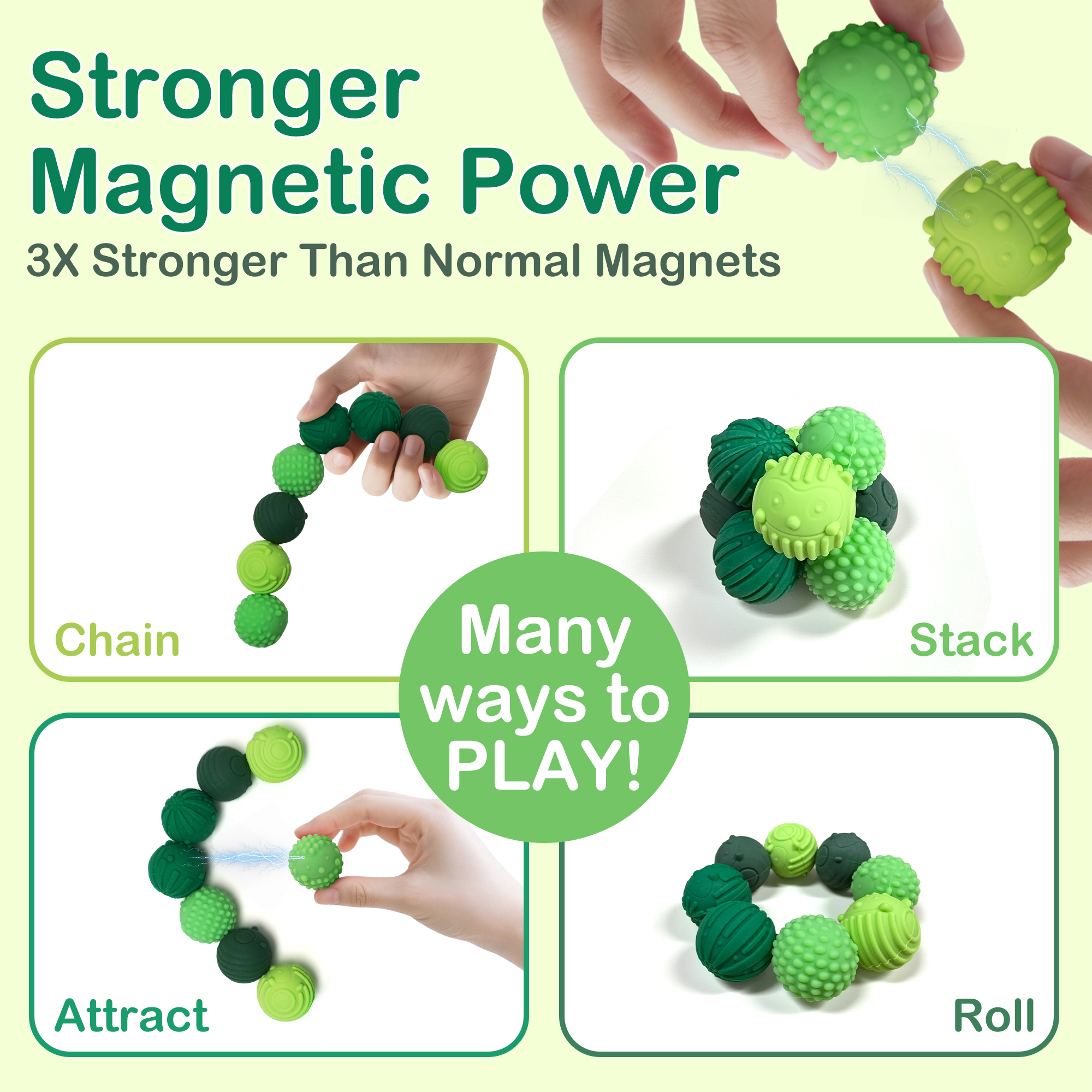 MAXKY 8-Pack Silicone Magnetic Fidget Balls photo 7