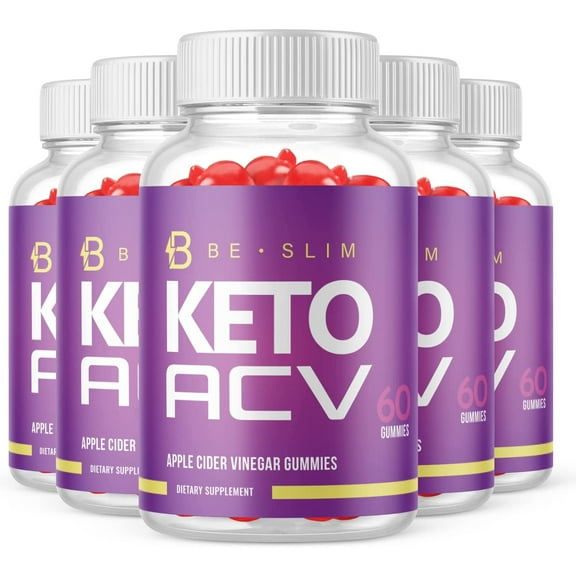 (5 Pack) Be Slim Keto ACV Gummies - Supplement for Weight Loss - Energy & Focus Boosting Dietary Supplements for Weight Management & Metabolism - Fat Burn - 300 Gummies