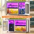 thumbnail image 5 of Aheaplus 55-75 Gallon Aquarium Stand with Power Outlets & LED Light, Reversible Fish Tank Stand with Cabinet for Fish Tank Accessories Storage, Heavy Duty Metal Frame, 880LBS Capacity, White, 5 of 7