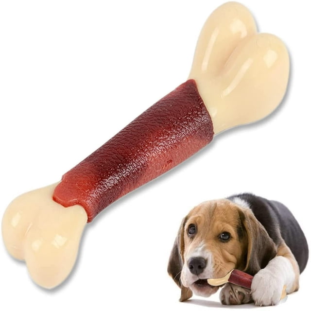 Dog Toys Durable Dogs Chew Toys for Aggressive Chewers Indestructible Interactive Dog Toys with Beef Flavored Teeth Clean Chewing Non-Toxic Bones for Large/Medium/Small Dogs