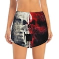 thumbnail image 2 of KLL Red And White Screaming Demon Skull Pattern Shorts Women,Athletic Shorts High Waisted Running Shorts Pocket Sporty Short Gym Elastic Workout Shorts-Small, 2 of 7