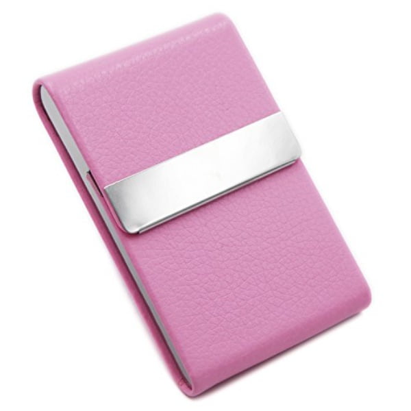 business card holder name card case holder with shut pink