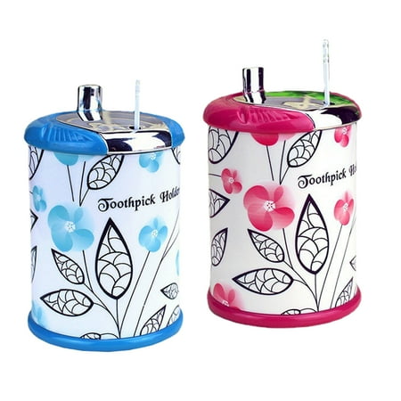 

FRCOLOR 2pcs Push-type Toothpick Storage Cases Practical Swab Storage Cases Toothpick Boxes
