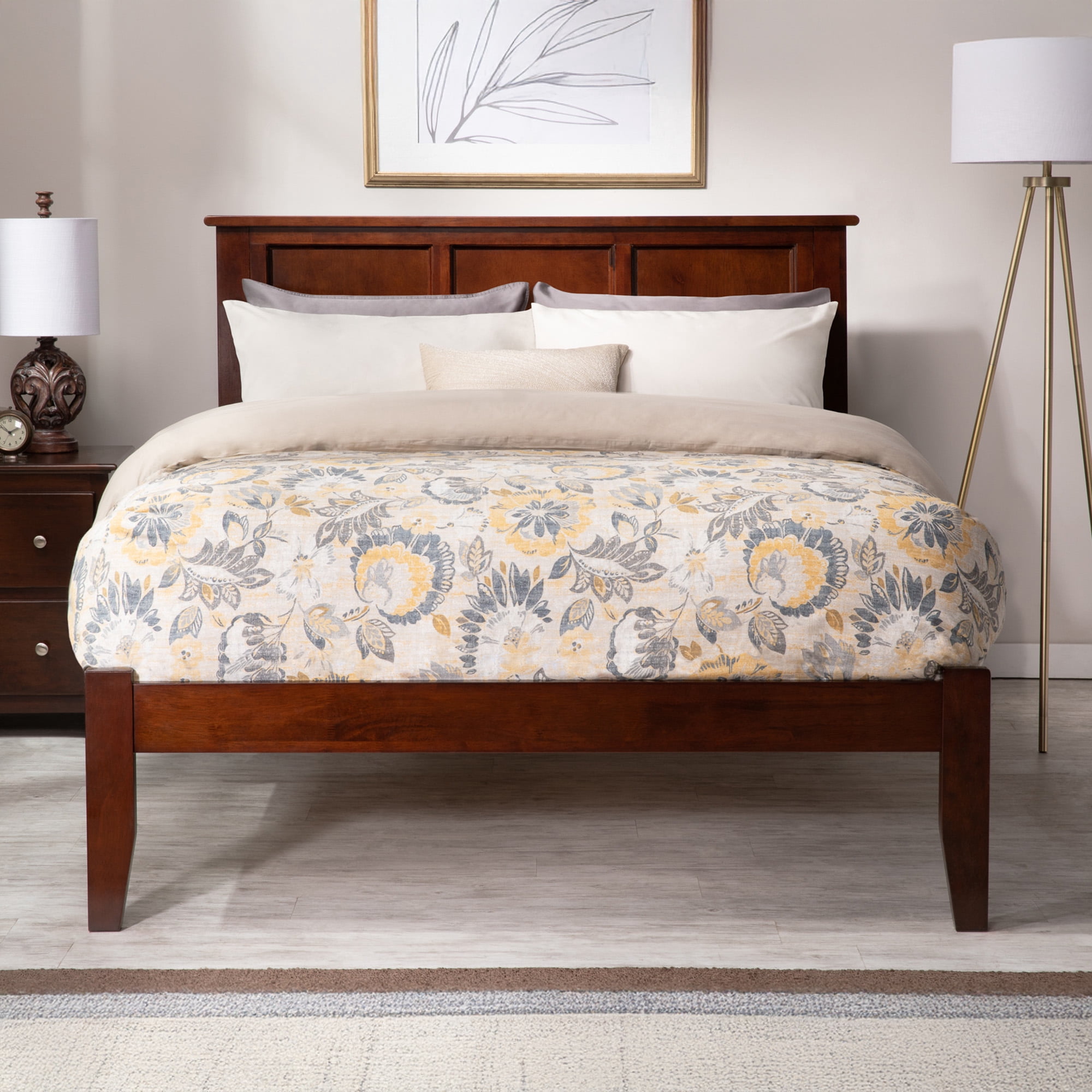 AFI Madison Full Solid Wood Platform Bed, Walnut