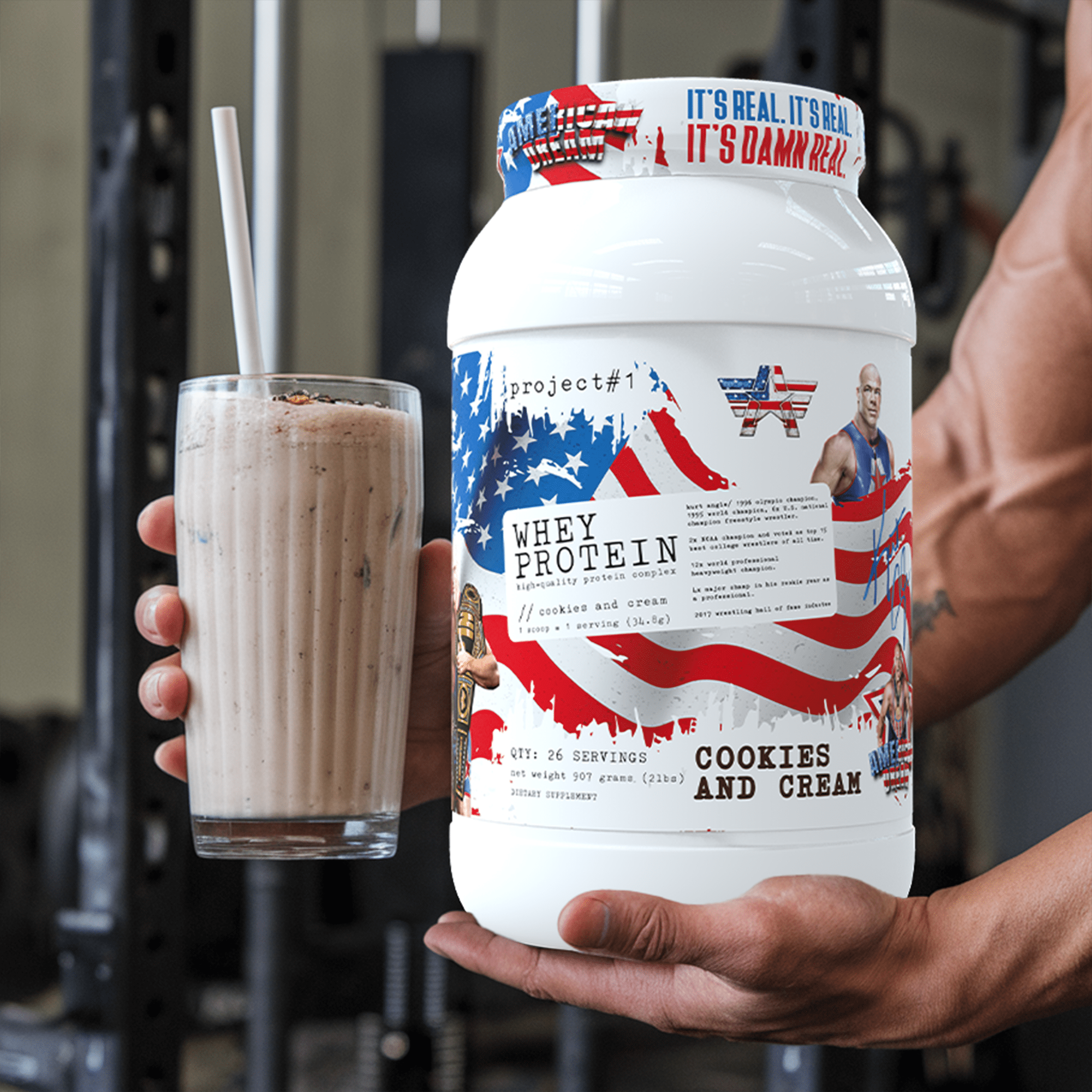 Project #1 Whey Protein Plus Powder: 25g, Muscle Growth & Recovery, Cookies & Cream Flavor, 27 Serv