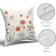 thumbnail image 2 of Brown Orange Floral Pillow Covers 16x16 Set of 2 Cute Botanical Print Vintage FlowerLeave Decorative Throw Pillows Fall Seasonal Pillowcase Cotton Square Cushion Cover Decor, 2 of 6
