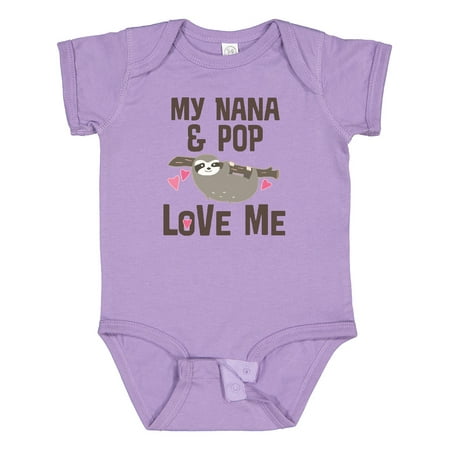 

Inktastic Nana and Pop Love Me Sloth Gift Baby Girl Bodysuit