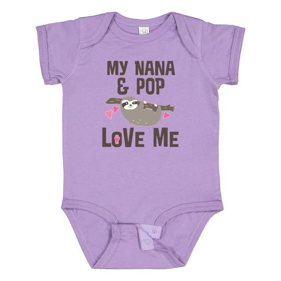 Inktastic Nana and Pop Love Me Sloth Girls Baby Bodysuit