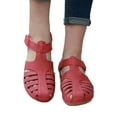 thumbnail image 3 of ZTTD Thick Sole Sandals for Women Soft Leather Closed Toe Vintage Anti Slip Sandals Thick Sole Shoes Hollow Sandals Red, 3 of 5